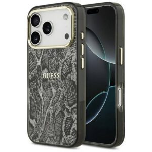 Guess Python Pattern MagSafe tok iPhone 17 Pro fekete színű tokhoz
