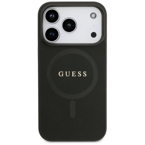 Guess Saffiano klasszikus logós MagSafe tok iPhone 17 Pro-hoz Fekete - Image 2