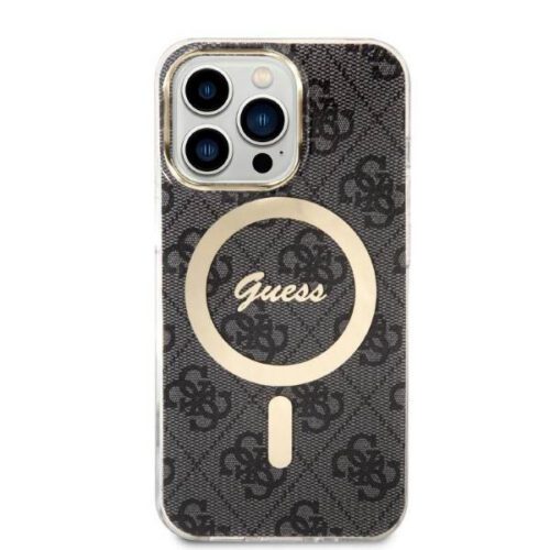 Guess tok+ töltő iPhone 13 Pro Max fekete 4G Print MagSafe keménytok - Image 2