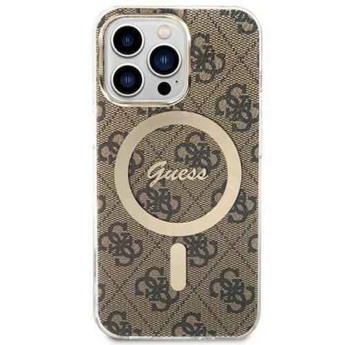 Guess tok+ töltő iPhone 13 Pro barna 4G Print MagSafe keménytok - Image 2