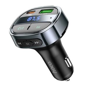 HOCO E70 bluetooth FM transmitter autós töltő USB+Type-C aljzat (30W