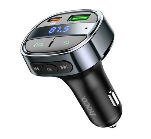 HOCO E70 bluetooth FM transmitter autós töltő USB+Type-C aljzat (30W