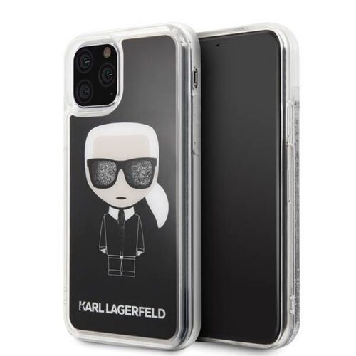 Karl Lagerfeld KLHCN58ICGBK iPhone 11 Pro fekete ikonikus Glitter tok