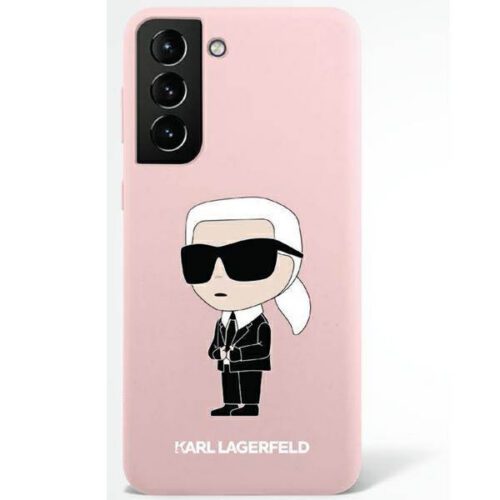 Karl Lagerfeld KLHCS23LSNIKBCP Samsung S23 S918 Ultra rózsaszín szilikon ikonikus keménytok