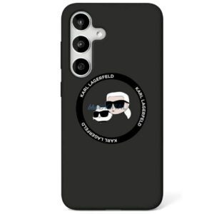 Karl Lagerfeld KLHMS25MSKCHTCK Silicone Double Heads MagSafe-kompatibilis tok Samsung Galaxy S25 Plus - fekete
