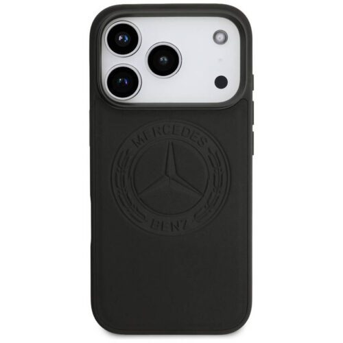 Mercedes bőr vintage logós MagSafe tok iPhone 17 Pro fekete - Image 2