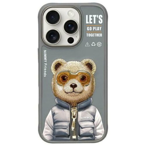 Nimmy Cool&Cute 2.0 Bear tok iPhone 16 Pro - szürke