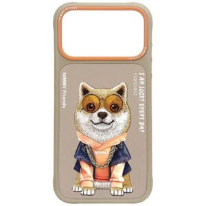 Nimmy szemüveg tok Cool Dog iPhone 17 Pro Max készülékhez bézs színben