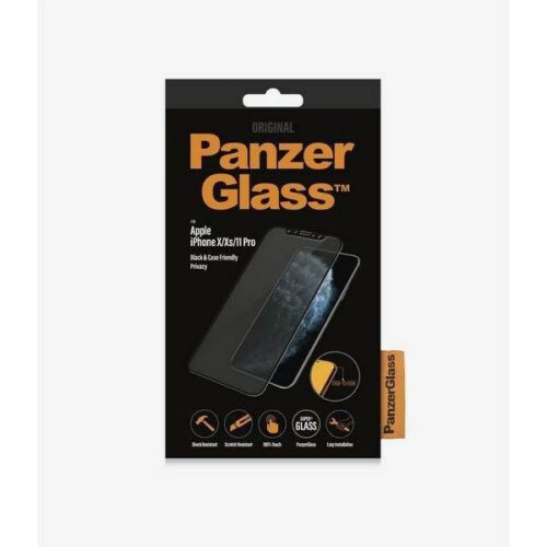 PanzerGlass E2E Super+ iPhone X/XS /11 Pro tokbarát Privacy fekete kijelzővédő fólia - Image 2