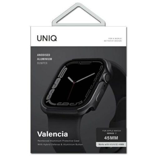 UNIQ etui Valencia Apple Watch Series 4/5/6/7/8/9/SE/SE2 45/44mm. grafit tok - Image 2