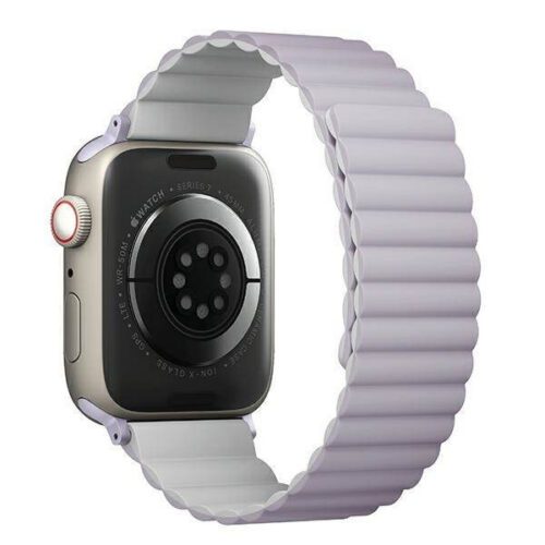 UNIQ óraszíj Revix Apple Watch Series 1/2/3/4/4/5/6/7/8/9/SE/SE2/Ultra/Ultra 2 42/44/45/49mm. Megfordítható mágneses lila-fehér - Image 2