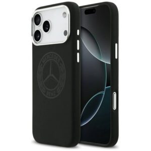 tok Mercedes szilikon Vintage Logo MagSafe iPhone 17 Pro Max-hoz fekete