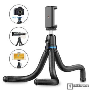APEXEL APL-JJ10 TRIPOD állvány / selfie bot - 65-87mm-es bölcsővel