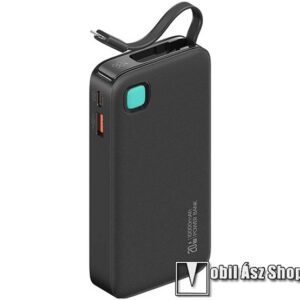 AWEI XY hordozható vésztöltő / Powerbank - FEKETE - 1x USB + 1x Type-C aljzat