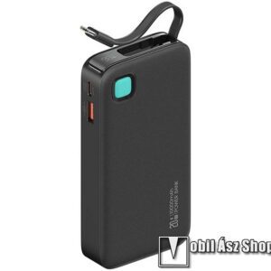 AWEI XY hordozható vésztöltő / Powerbank - FEKETE - 1x USB + 1x Type-C aljzat