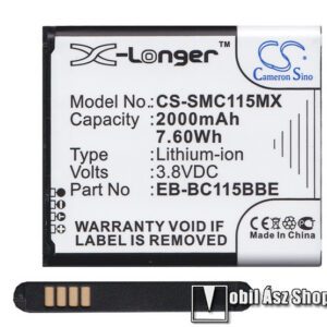 Akku 2000 mAh LI-ION - SAMSUNG EB-BC115BBE kompatibilis - SAMSUNG SM-C115 Galaxy K ZOOM - GYÁRI
