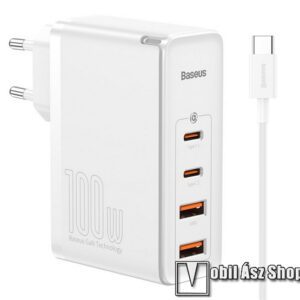 BASEUS GaN2 hálózati töltő 2x USB és 2x Type-C aljzattal - QC4.0 és PD gyorstöltés támogatás
