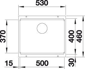Blanco ETAGON 500-U-PD Fekete színű tart.Gránit mosogatótál (525887) - Image 2