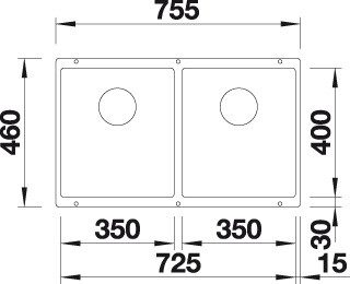 Blanco SUBLINE 350/350-U Silgránit Törtfehér színű exc.n.Gránit mosogatótál (527164) - Image 2
