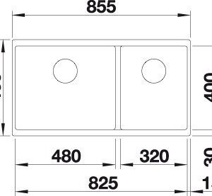 Blanco SUBLINE 480/320-U Silgránit Fekete színű exc.n.Gránit mosogatótál (525993)