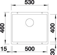 Blanco SUBLINE 500-U Silgránit Kávé színű exc.n.Gránit mosogatótál (523441) - Image 2