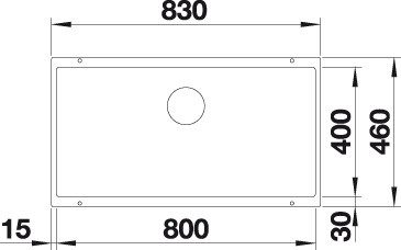 Blanco SUBLINE 800-U Silgránit Fekete színű exc.n.Gránit mosogatótál (526005) - Image 2