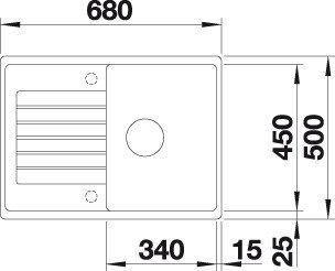 Blanco ZIA 45-S Compact PD Fekete színű Gránit mosogatótál (526009) - Image 2