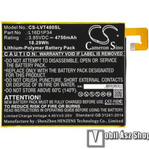 CAMERON SINO Lenovo Tab 4 8 (TB-8504F) / Tab 4 8 Plus (TB-8704F) akku 4750 mAh Li-Polymer - belső akku
