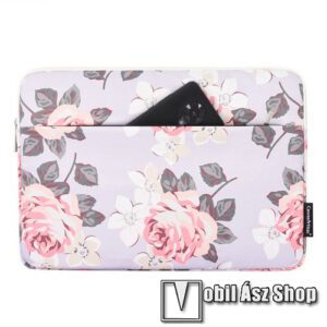 CANVASARTISAN H40-11 tablet / Laptop UNIVERZÁLIS tok / táska - VIRÁG MINTÁS - SZÜRKE - Szövet