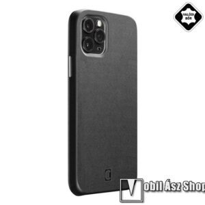 CELLULARLINE ELITE műanyag védő tok / valódi bőr hátlap - FEKETE - mikroszálas szövettel bevont belső  - APPLE iPhone 12 Pro Max - ELITECIPH12PRMK - GYÁRI
