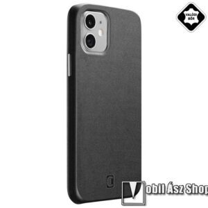 CELLULARLINE ELITE műanyag védő tok / valódi bőr hátlap - FEKETE - mikroszálas szövettel bevont belső  - APPLE iPhone 12 mini - ELITECIPH12K - GYÁRI