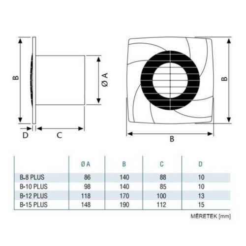 Cata B-10 PLUS T Szellőztető ventilátor - Image 2