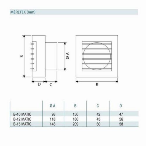 Cata B-15 MATIC Szellőztető ventilátor - Image 2