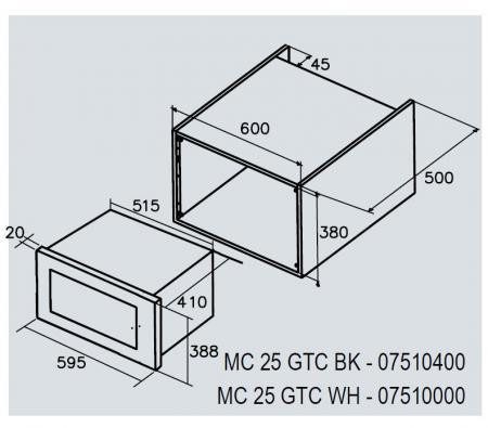 Cata MC 25 GTC WH Can Roca Beépíthető mikrohullámú sütő - Image 2