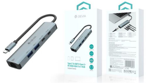 Devia EC701 Leopard 5in1 Multi PD HUB Adapter - Grafit