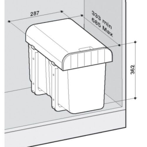EKOTECH ALADIN BLACK BIO - 1 x 16 liter Szelektív hulladékgyűjtő - Image 2