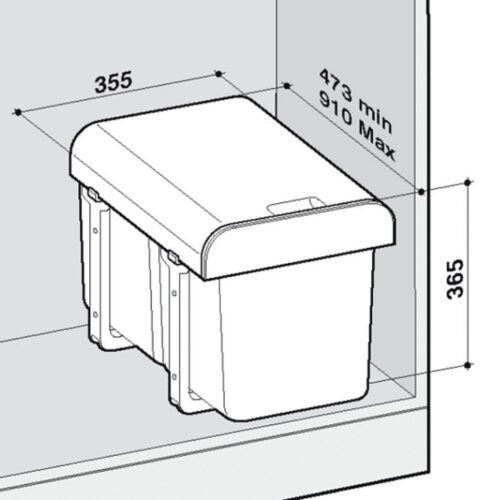 EKOTECH EKKO 40 - 1x16 liter+2x8 liter Szelektív hulladékgyűjtő - Image 2