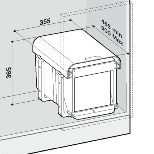 EKOTECH EKKO FRONT 40 - 2x16 liter Szelektív hulladékgyűjtő - Image 2