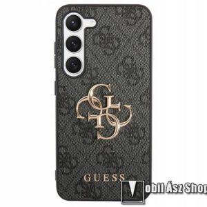 GUESS 4G BIG METAL LOGO műanyag védő tok / textil hátlap - SZÜRKE - SAMSUNG Galaxy S24 5G (SM-S921) - GUHCS24S4GMGGR - GYÁRI
