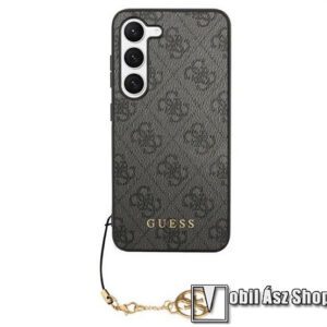GUESS 4G Charms műanyag védő tok / hátlap - SZÜRKE - szilikon szegély