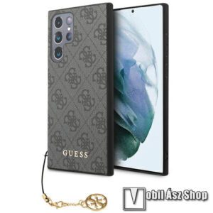 GUESS 4G Charms műanyag védő tok / hátlap - SZÜRKE - szilikon szegély