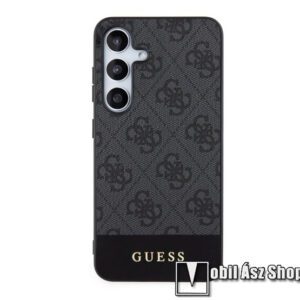 GUESS 4G Stripe műanyag védő tok / textil hátlap - SZÜRKE - SAMSUNG Galaxy S24 5G (SM-S921) - GUHCS24SG4GLGR - GYÁRI