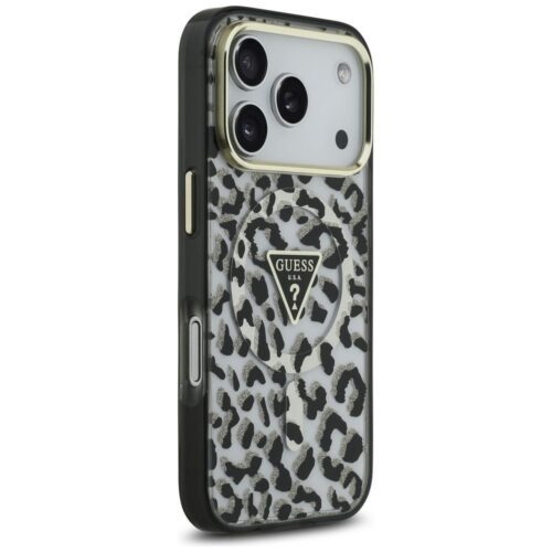 GUESS tok IPHONE 17 Pro kompatibilis MagSafe GUHMP17LHLEGTGLK (PC TPU W/ Leopárd csillogás) fekete - Image 2