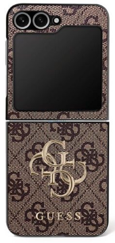 GUESS tok SAMSUNG Z Flip7 GUHCZF74GMGBR (PU bőr 4G fém logó) barna