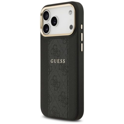 GUESS tok az IPHONE 17 Pro Max-hoz kompatibilis a MagSafe GUHMP17XPG4SEMCK (PU W/ 4G csíkkal) fekete