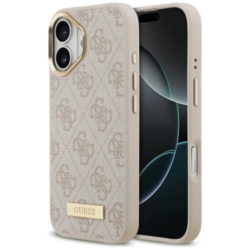 Guess 4G Logo Plate MagSafe tok iPhone 17 Pro rózsaszínű iPhone 17 Pro tokhoz