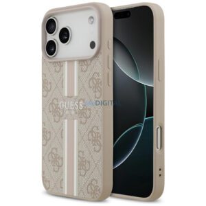 Guess 4G nyomtatott csíkos MagSafe tok iPhone 17 Pro Max