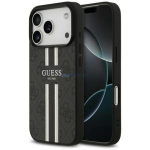 Guess 4G nyomtatott csíkos MagSafe tok iPhone 17 Pro