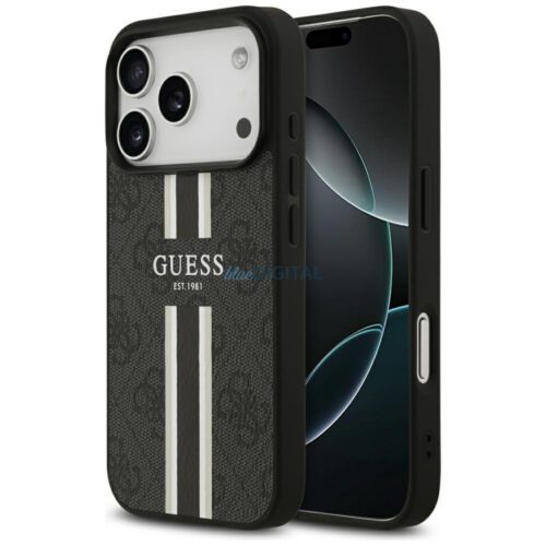 Guess 4G nyomtatott csíkos MagSafe tok iPhone 17 Pro