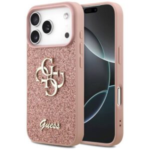 Guess Fixed Glitter Big 4G tok iPhone 17 Pro rózsaszínhez